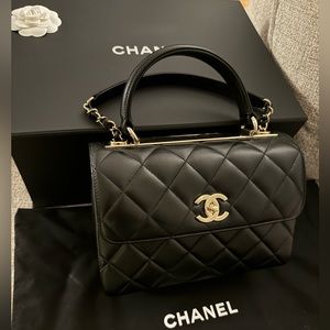 Chanel Lambskin Quilted Small Trendy CC Flap Bag with Top Handle